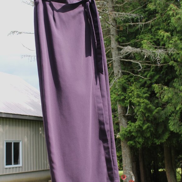 90s Le Chateau Purple Wrap Maxi Skirt Small / 25W - Picture 3 of 5